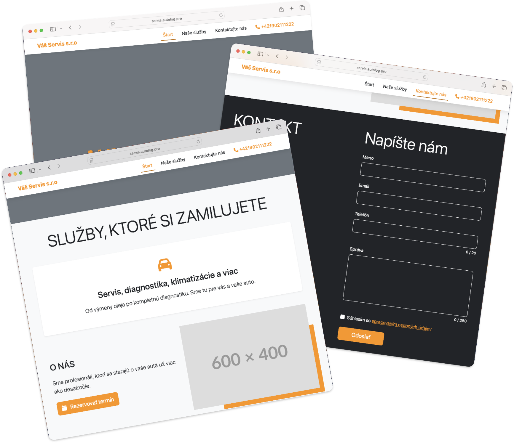 Beispiel einer mit Autolog erstellten Webseite